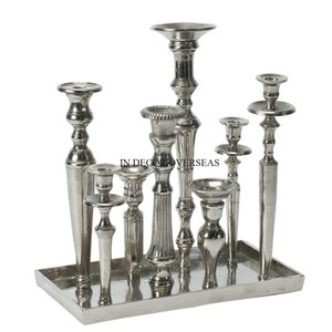 Modern Creative Art Designer Black Brass Candle Holders Set with Gold Accents for Home <b>Decoration</b> <b>Table</b> Centerpiece Accessories - Product Image 2