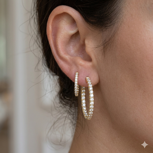 Pendientes de Aro Delgados con Diamantes de Moissanita y Plata de Ley 925, Elegantes y Personalizados para Mujer, Chapados en Rodio, Regalos de Aniversario - Product Image 2