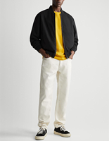 Blouson Bomber Homme Hiver Personnalisé avec Logo, en Toile Respirante Enduite, Fermeture Éclair, Coupe-Vent, Manches Longues, Col Mandarin en Fourrure de Mouton, Style Décontracté