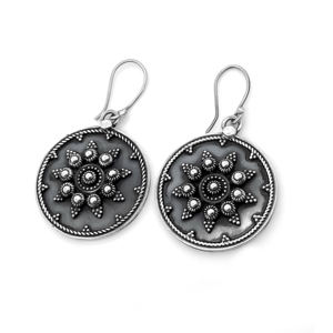 Pendientes Colgantes Boho de Plata de Ley 925 Oxidada con Diseño de Media Luna/Girasol Vintage Tribal para Mujer Silver Mountain - Product Image 2