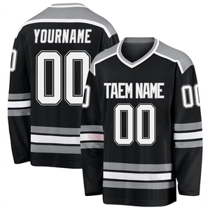 Camiseta de hockey sobre hielo personalizada barata – Impresión de nombre y número personalizados 280g - Product Image 5
