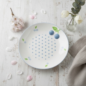 Plato de Porcelana Fina de Primera Calidad 3460986C-25, Nuevo, con Estampado de Arándanos Claros y Puntos - Product Image 3