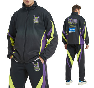 Trajes de jogging de poliéster ligeros de alta calidad para hombre, pantalones de chándal de cintura media personalizados al por mayor, joggers casuales acampanados teñidos lisos - Product Image 1