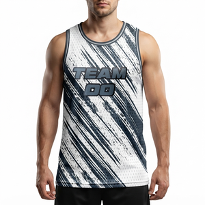 Camiseta de Baloncesto Personalizada con Nombre y Número del Equipo, Camiseta Deportiva sin Mangas para Hombre, Sublimada, Transpirable - Product Image 5