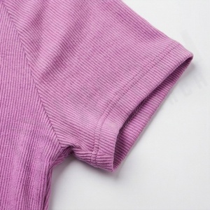 Cotton Summer Fashion Casual Slim Tight Printed Sleeve Gym Fit Women <b>Cropped</b> Tees Activewear Breathable Customized Color - Product Image 6