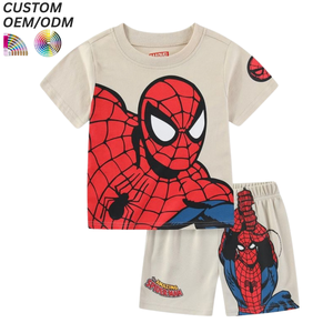 Ensemble de vêtements pour garçons à imprimé animal de haute qualité, 2 pièces, t-shirt et short 100% coton, support OEM/ODM pour la vente en gros, toutes saisons - Product Image 5