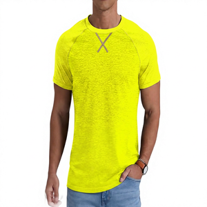 Men's <b>Raglan</b> Sleeve Solid Cotton Jersey T-Shirt O-Neck Regular Fit Casual <b>Top</b> Contrast Trim Color Blocked Design - Product Image 6