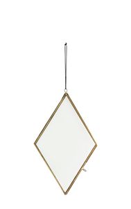 Diamond Shape Metal Mirror <b>Frame</b> With Hanging Rope <b>Gold</b> Finish Durable Design - Product Image 1