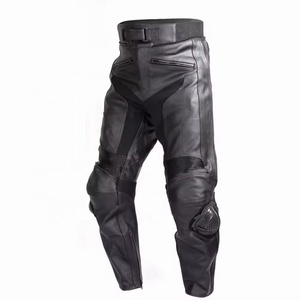 Pantalones de Motocicleta de Cuero para Hombre, Impermeables, para Todas las Estaciones, Ropa de Carreras Negra, Protección Completa - Product Image 6