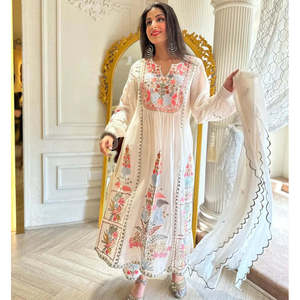 Conjunto de Traje Pakistaní Malti de Color Real con Espejo, Hecho a Mano ---SD01 - Product Image 6