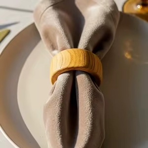 Anneau de serviette élégant en bois naturel pour la décoration de table de mariage, dîner, fête, restaurant, hôtel, célébration - Product Image 3