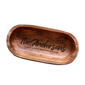 Cuenco de madera grabado grande personalizado tallado a mano nuevo regalo para el hogar regalo del Día del Padre de la madre - Product Image 1