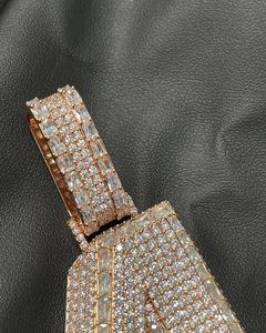 Colgante Personalizado de Plata de Ley 925 con Moissanita, Número 4, Letra con Incrustaciones de Diamantes, Chapado en Rodio, Joyería Unisex - Product Image 3