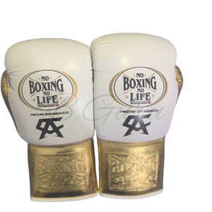 Guantes de Boxeo Blancos y Dorados de Primera Calidad, Equipo de Entrenamiento y Combate Duradero - Product Image 1
