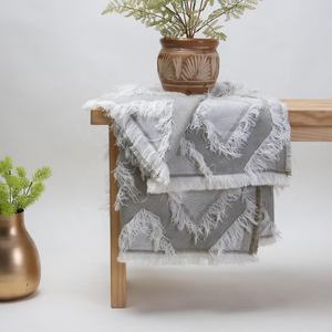 Handmade Premium Soft Cotton <b>Throw</b> Blanket with <b>Tassels</b> Eco-Friendly Handloomed Block Printed for Sofa Room Decor - Product Image 5