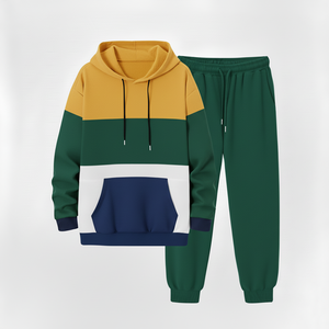 Ropa Deportiva de Primera Calidad, Conjunto Deportivo de Dos Piezas Unisex con Capucha, Transpirable, de Felpa Técnica, con Estampado Sólido, para Gimnasio y Entrenamiento - Product Image 3