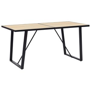 Tavolo da Pranzo in Rovere Nero con Effetto Venatura del Legno - Product Image 1
