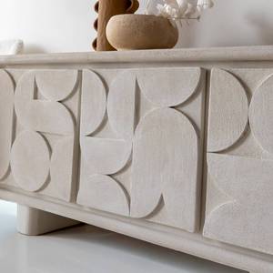 Aparador de 3 puertas Vandana Sereno Lyra en madera blanca con efecto hormigón - Product Image 3