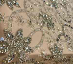Tela de Encaje con Cuentas Hechas a Mano, con Perlas y Lentejuelas, Material de Bordado para Vestidos de Noche de Lujo - Product Image 2