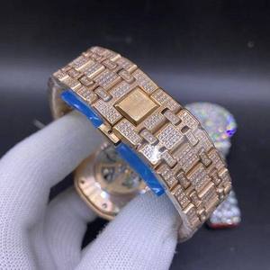 Reloj de Lujo para Hombre BOJ A.P.49, Esfera Esqueleto en Oro Rosa y Negro, Movimiento de Cuarzo, Diamantes VVS y Moissanita, Precio Bajo - Product Image 6
