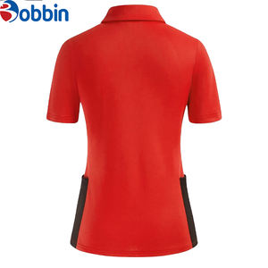 เสื้อโปโลผู้หญิงปักโลโก้ตามสั่ง ระบายอากาศได้ดี ออกแบบเองได้ เสื้อกอล์ฟผู้หญิงมีปกและกระเป๋า สีพื้น แขนสั้น - Product Image 2