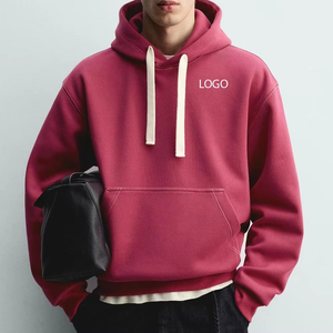 เสื้อฮู้ดดี้สีชมพูเข้มพรีเมียมสำหรับผู้ชาย ผ้าฟลีซนุ่ม สวมใส่สบาย สไตล์สตรีทแวร์ เหมาะสำหรับฤดูหนาว - Product Image 1