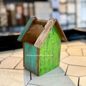 Fournitures de jardin artisanales, décoration intérieure, pots de fleurs / plantes avec design maison, bois de bateau recyclé, couleur originale, vente en gros - Product Image 4