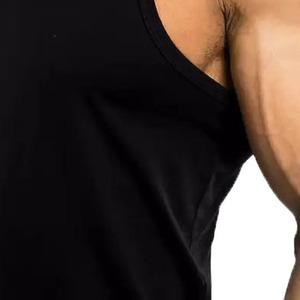 Camiseta sin mangas informal para hombre, de algodón, para gimnasio, fitness, con diseño acanalado, personalizada, para correr, atlética, transpirable, de secado rápido, ropa deportiva - Product Image 4