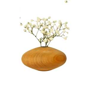 Jarrones Cilíndricos de Madera con Vetas Naturales, Diseño Minimalista, Flores Amarillas Decorativas, Hechos a Mano, Ecológicos para el Hogar - Product Image 3