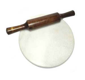 Rodillo de madera de último diseño y tabla de amasar de mármol, tamaño y forma personalizados, accesorios de cocina, Chakla Belan - Product Image 1