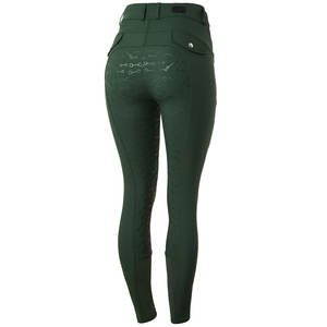 Vêtements d'équitation personnalisés, culottes pour femmes, leggings à taille haute en spandex/nylon, extensibles dans 4 directions, antibactériens, séchage rapide, équitation - Product Image 5