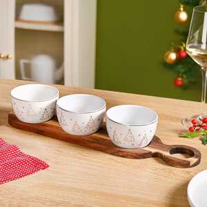Bandeja de servir de madera estilo occidental para restaurante, bandejas de servir de madera sostenible, platos decorativos de madera maciza. - Product Image 2