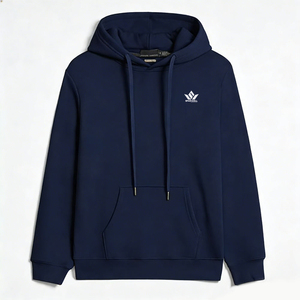 Men's Black Hooded Zip-Up Sweatshirt <b>Fleece</b> <b>Lined</b> Solid Casual Winter <b>Jacket</b> Regular Fit With Front Pockets - Product Image 6