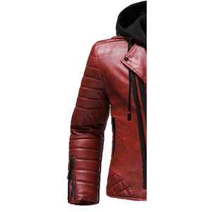 Heated Reversible Men's Winter Leather Jacket Waterproof Windproof Breathable Quick-Dry Multi Logo Front Wool <b>Liner</b> Casual - Product Image 5