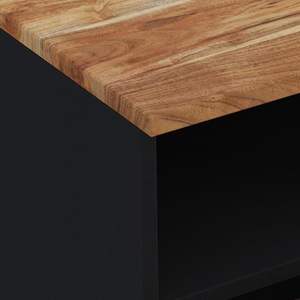 Soporte para TV de madera de acacia negra y natural, madera de ingeniería con detalles de hierro - Product Image 6