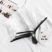 Parapluie personnalisé avec logo transparent en PEVA, ouverture automatique à un bouton, 8 baleines, armature en fibre, revêtement imperméable POE, pour femmes