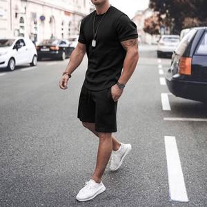 2021 Wholesale Cheap Tracksuit Sweatsuit Private Label Gym Tracksuit Custom Tracksuit Mens <b>Tshirt</b> and Shorts Set - Product Image 5
