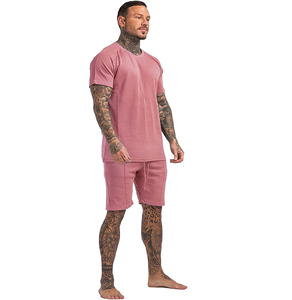 ผ้าฝ้าย100% ฤดูร้อนใหม่เสื้อผ้าสำหรับผู้ชายบวกขนาดของผู้ชายชุดฤดูร้อนที่มีโลโก้ที่กำหนดเองในเย็บปักถักร้อยและการพิมพ์ชายชุดเสื้อผ้า - Product Image 1