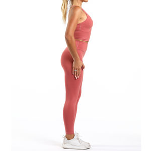 Ropa deportiva con logo personalizado, conjuntos de yoga para mujer en venta, ropa de entrenamiento de cintura alta, conjuntos de yoga de dos piezas, venta al por mayor, personalizados. - Product Image 4