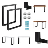 Pieds de meubles modernes en acier inoxydable, hauteur réglable, revêtement poudré noir, couleur/forme personnalisée, pour canapé-lit, OEM ODM