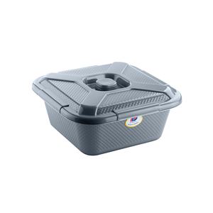 Bacs de rangement de salle de bain multifonctionnels écologiques portables en plastique PP de 5,7 litres, forme ronde, couvercle, emballés en vrac - Product Image 1