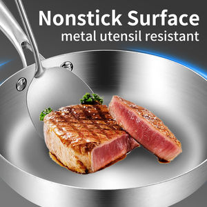 Sartén Redonda de Diseño Moderno, de Acero Inoxidable Grueso y Aluminio, Utensilios de Cocina para Uso en la Cocina - Product Image 3