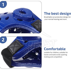 Taekwondo <b>Head</b> Guards Cowhide Leather Comfortable & Eco-Friendly Unisex with Simple Wearing Style for Regular <b>Training</b> - Product Image 3