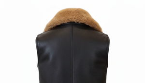 Débardeur décontracté en laine peignée de haute qualité pour homme, coupe ample, col en V personnalisé, boutons, anti-boulochage, en cuir véritable imperméable - Product Image 4