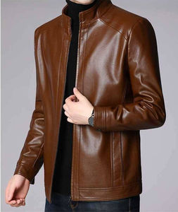 Chaqueta de Cuero para Hombre de Invierno, Nueva Llegada, Servicio OEM, Cómoda, de Calidad Superior, Personalizada, Impermeable, Resistente al Viento, con Tela de Lona - Product Image 4