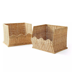 Beautiful Rattan Storage <b>Basket</b> Set Woven Organizer Bin Decorative <b>Shelf</b> <b>Basket</b> Ideal For Living Room Home Organization - Product Image 4