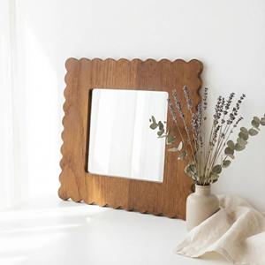 Miroir mural en bois de luxe pour hall d'hôtel, grand miroir mural en bois pour la décoration intérieure de l'hôtellerie, miroir suspendu en gros - Product Image 2