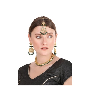 Conjunto de Collar y Aretes de Moda para Mujer, Chapado en Oro, con Perlas de Imitación y Circonitas, para Novia, Compromiso, Boda, Fiesta - Product Image 1
