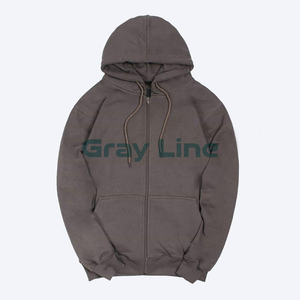 Sudadera con capucha y cremallera holgada de alta calidad 2026, 100% algodón/felpa, estilo urbano para hombre - Product Image 1