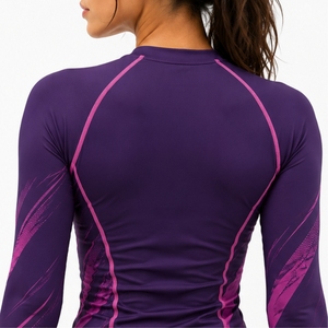 <b>Women</b> Long Sleeve Rash Guard Quick Dry Soft Stretch Active Puff Print HAWE BAWK Quick Dry Stretch Active <b>Top</b> For Wear - Product Image 5